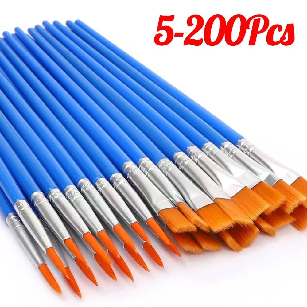 Kids’ Paint Brush Set – 5 to 200pcs, Flat/Round/Pointed Tips Kids’ Paint Brush Set – 5 to 200pcs, Flat/Round/Pointed Tips