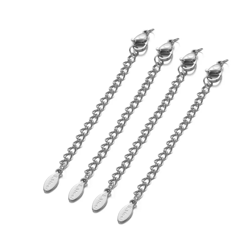 10pcs Stainless Steel Extension Chains with Lobster Clasps – DIY Jewelry Connectors 10pcs Stainless Steel Extension Chains with Lobster Clasps – DIY Jewelry Connectors