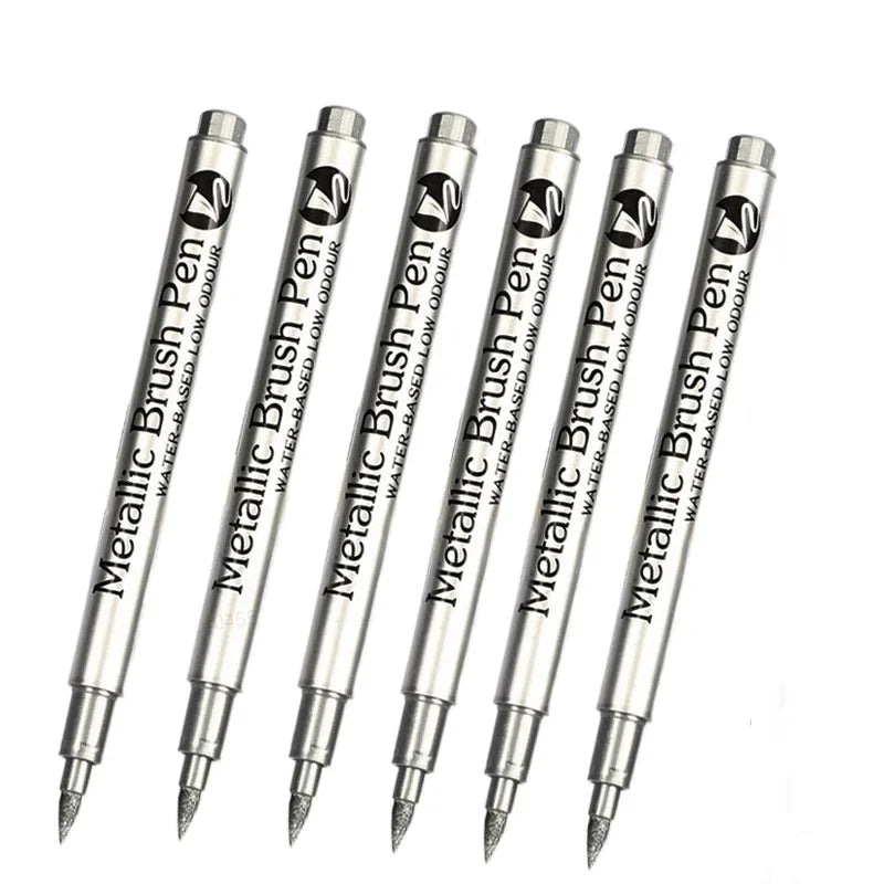 Metallic Permanent Marker Pens – 4/6pcs Gold & Silver for DIY Crafts Metallic Permanent Marker Pens – 4/6pcs Gold & Silver for DIY Crafts