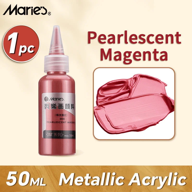 Marie's Metallic Acrylic Paint – 50ml Pearlescent Bottle Marie's Metallic Acrylic Paint – 50ml Pearlescent Bottle