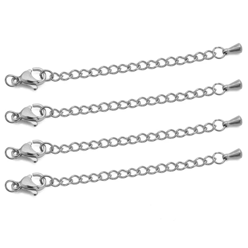 10pcs Stainless Steel Extension Chains with Lobster Clasps – DIY Jewelry Connectors 10pcs Stainless Steel Extension Chains with Lobster Clasps – DIY Jewelry Connectors