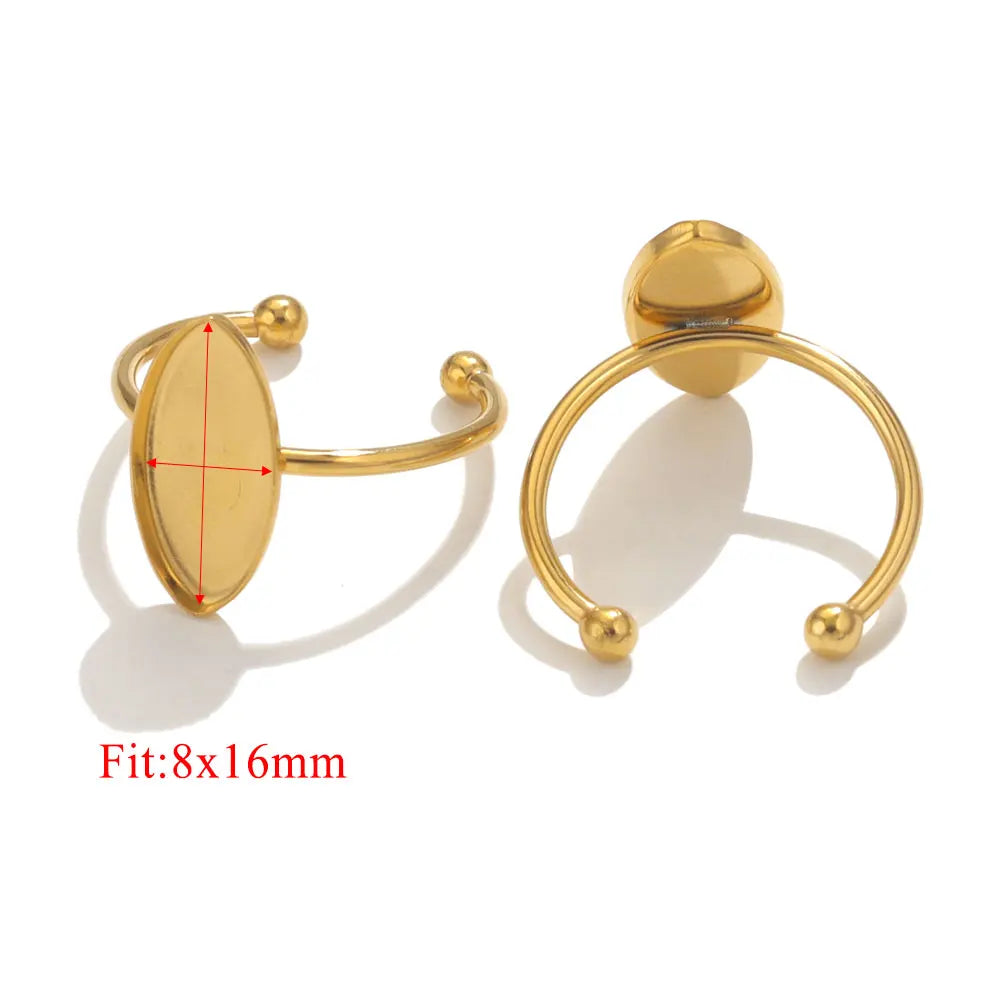 10pcs Adjustable Stainless Steel Ring Blanks 10pcs Adjustable Stainless Steel Ring Blanks