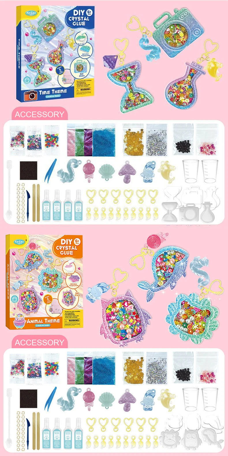 DIY Crystal Glue Keychain Craft Set for Girls DIY Crystal Glue Keychain Craft Set for Girls