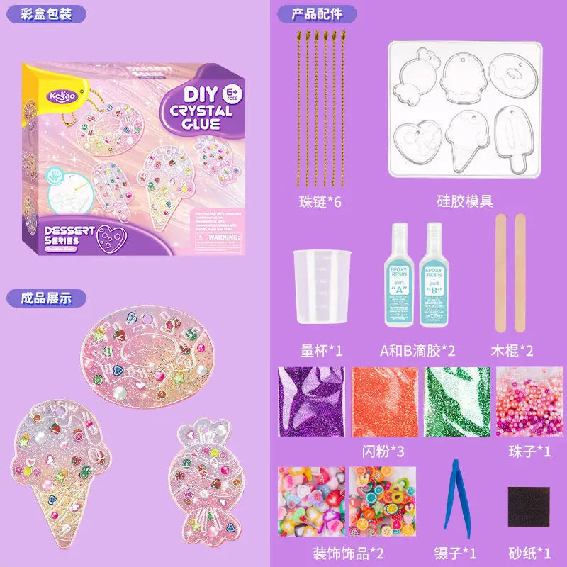 DIY Crystal Glue Keychain Craft Set for Girls DIY Crystal Glue Keychain Craft Set for Girls