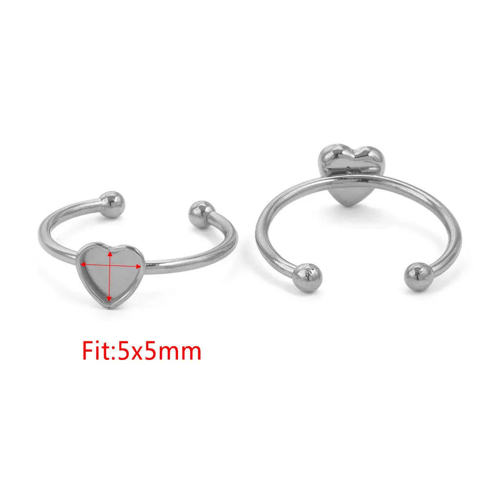10pcs Adjustable Stainless Steel Ring Blanks 10pcs Adjustable Stainless Steel Ring Blanks