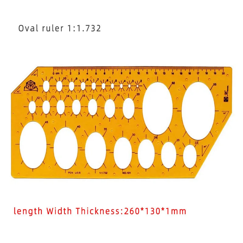 Circular & Oval Template Ruler – Durable Drafting Tool for Design & Architecture Circular & Oval Template Ruler – Durable Drafting Tool for Design & Architecture