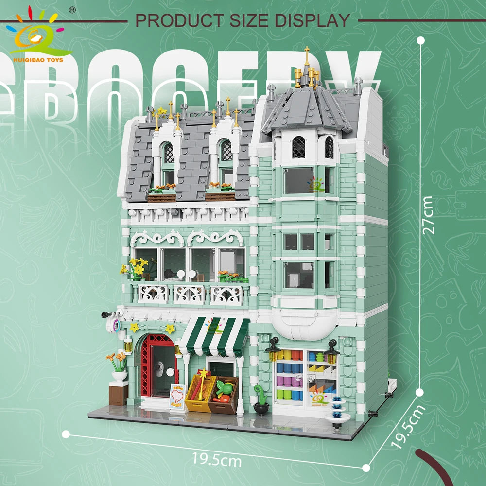 HUIQIBAO MOC City Coffee Shop Building Blocks HUIQIBAO MOC City Coffee Shop Building Blocks