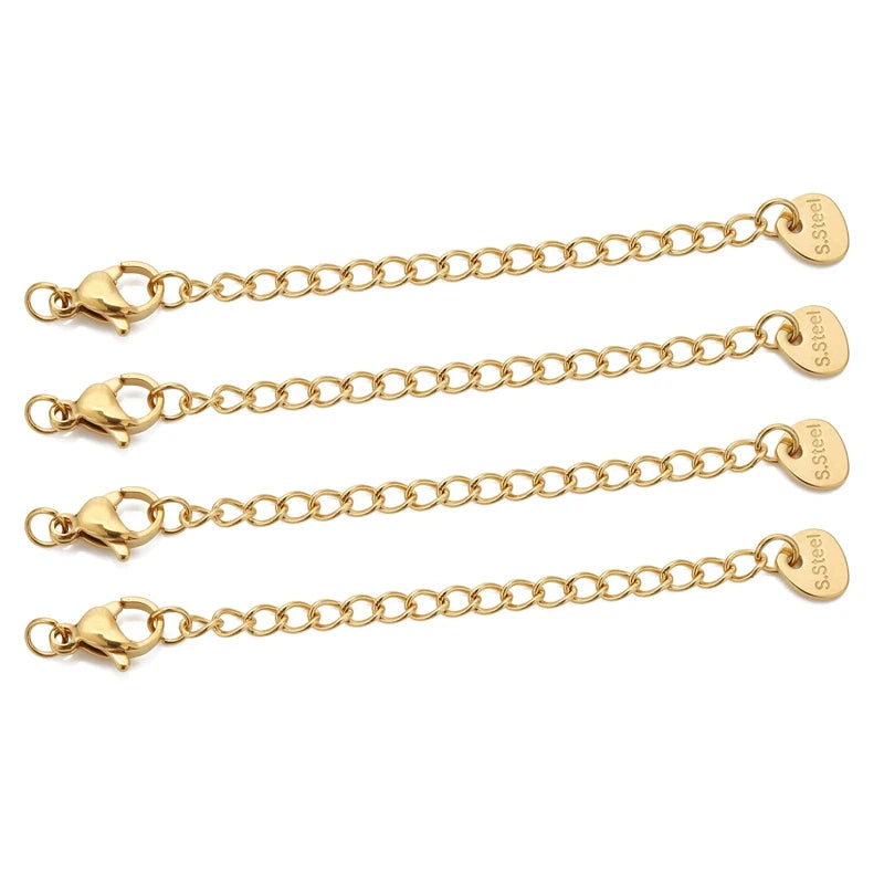 10pcs Stainless Steel Extension Chains with Lobster Clasps – DIY Jewelry Connectors 10pcs Stainless Steel Extension Chains with Lobster Clasps – DIY Jewelry Connectors
