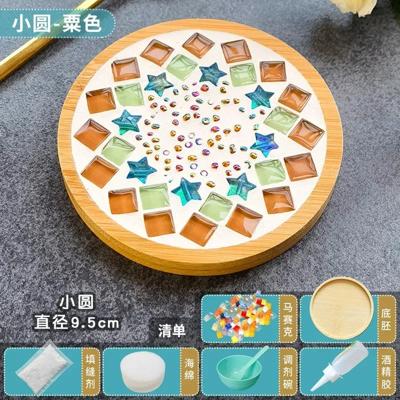 DIY Mosaic Coaster Craft Kit – Bamboo Base DIY Mosaic Coaster Craft Kit – Bamboo Base