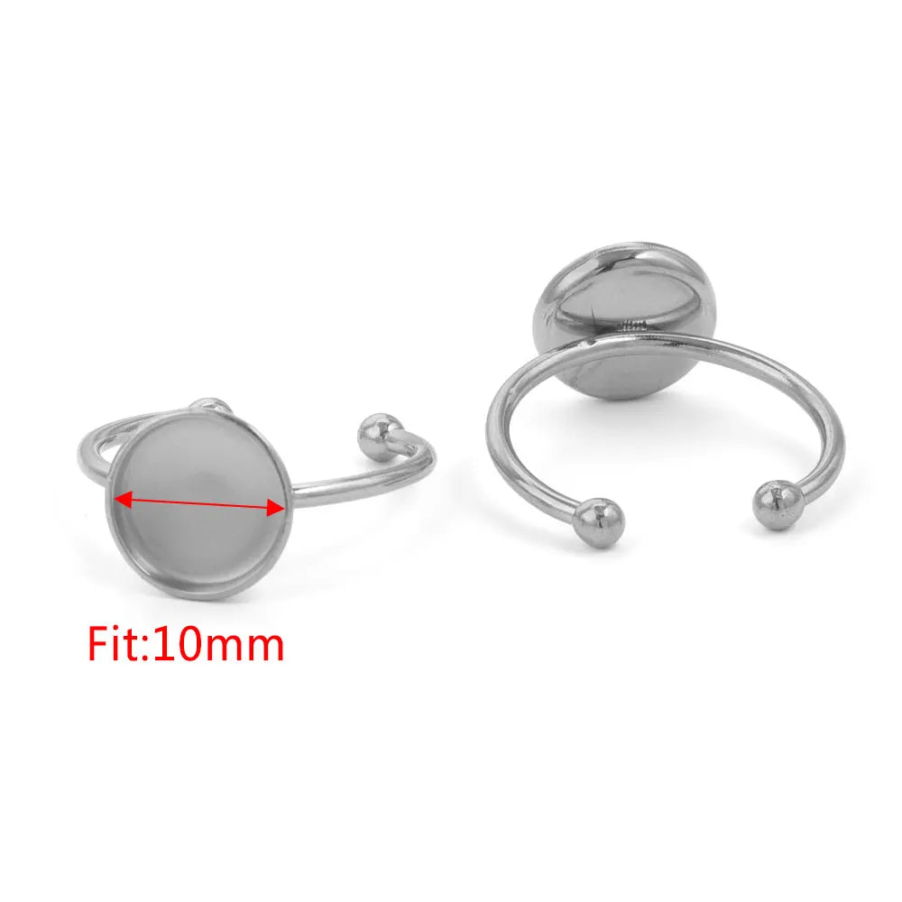 10pcs Adjustable Stainless Steel Ring Blanks 10pcs Adjustable Stainless Steel Ring Blanks