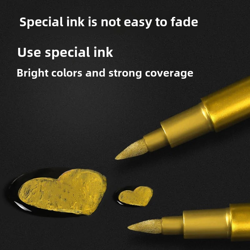 Metallic Permanent Marker Pens – 4/6pcs Gold & Silver for DIY Crafts Metallic Permanent Marker Pens – 4/6pcs Gold & Silver for DIY Crafts