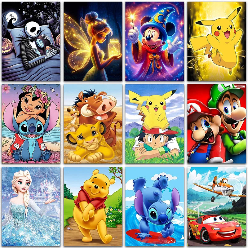 Diamond Painting Kit – Lilo & Stitch, Mario, Pikachu Full Drill Mosaic Art Diamond Painting Kit – Lilo & Stitch, Mario, Pikachu Full Drill Mosaic Art