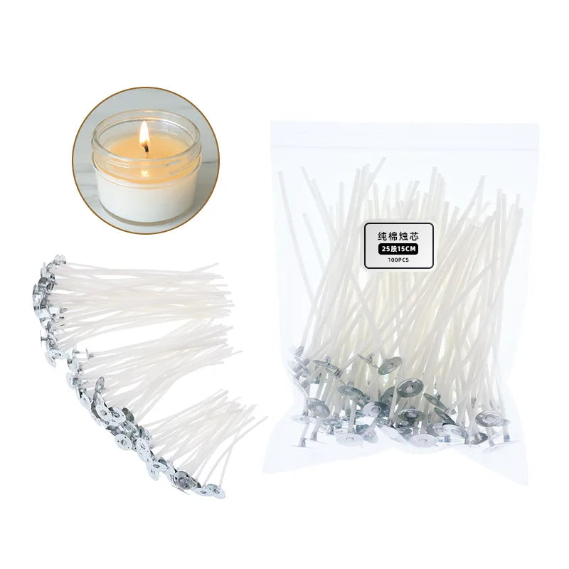 120pcs Waxed Cotton Candle Wicks with Stand – DIY Candle Making Supplies 120pcs Waxed Cotton Candle Wicks with Stand – DIY Candle Making Supplies