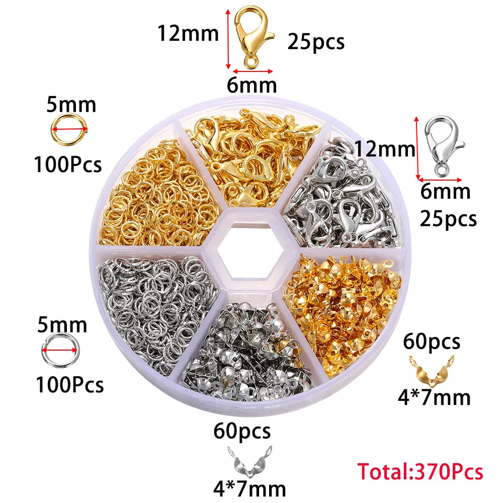 Jewelry Findings Kit – 210–400pcs Clasps, Crimps, Jump Rings & Beads Jewelry Findings Kit – 210–400pcs Clasps, Crimps, Jump Rings & Beads
