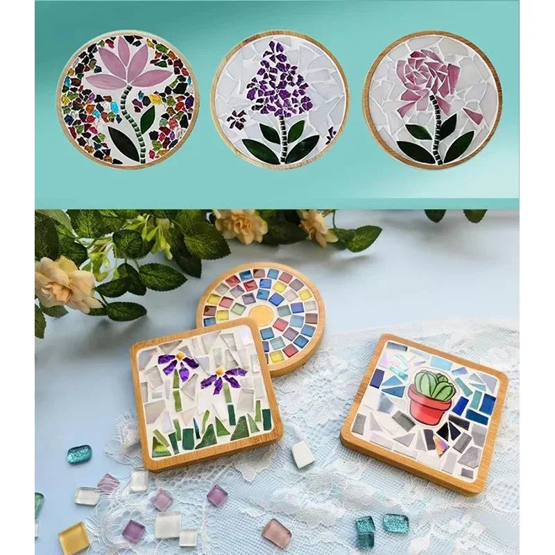 DIY Mosaic Coaster Craft Kit – Bamboo Base DIY Mosaic Coaster Craft Kit – Bamboo Base