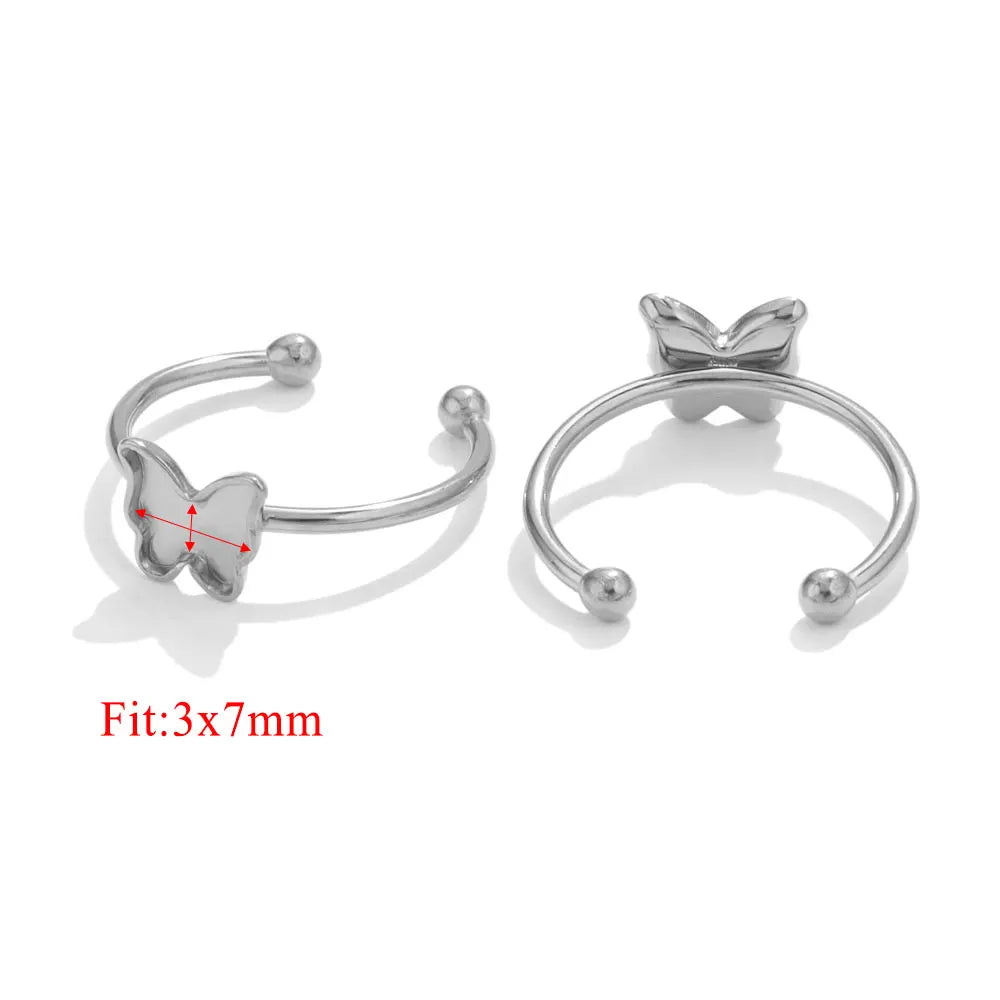 10pcs Adjustable Stainless Steel Ring Blanks 10pcs Adjustable Stainless Steel Ring Blanks