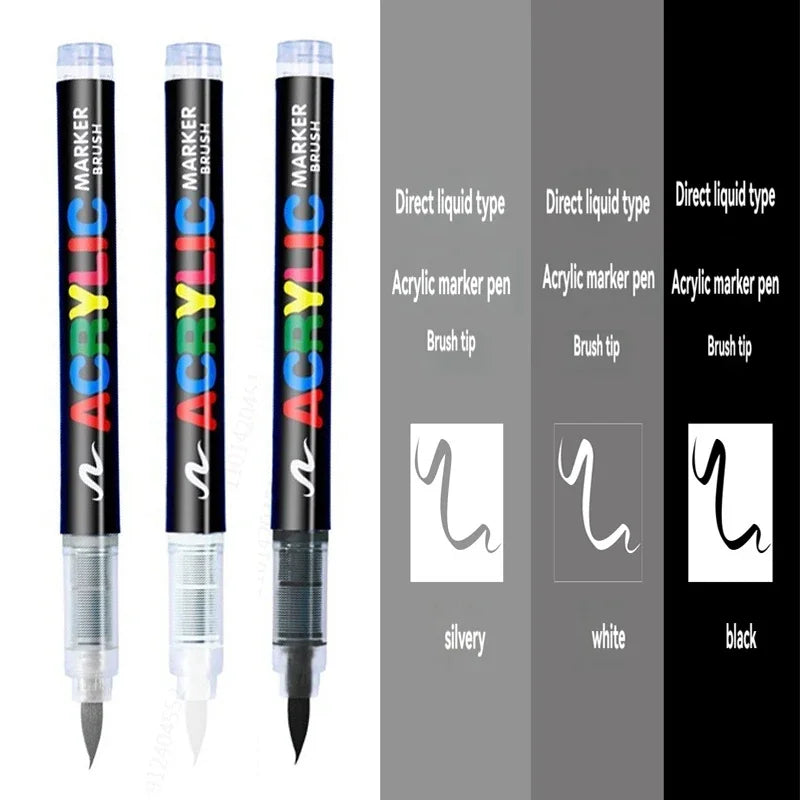 Guangna 8101 Acrylic Marker Pens – 3pcs Soft Tip, Opaque Colors Guangna 8101 Acrylic Marker Pens – 3pcs Soft Tip, Opaque Colors