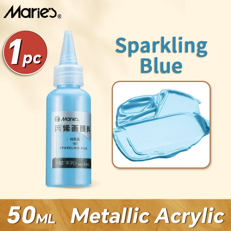 Marie's Metallic Acrylic Paint – 50ml Pearlescent Bottle Marie's Metallic Acrylic Paint – 50ml Pearlescent Bottle