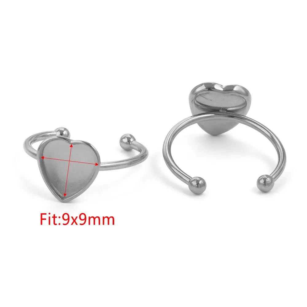 10pcs Adjustable Stainless Steel Ring Blanks 10pcs Adjustable Stainless Steel Ring Blanks