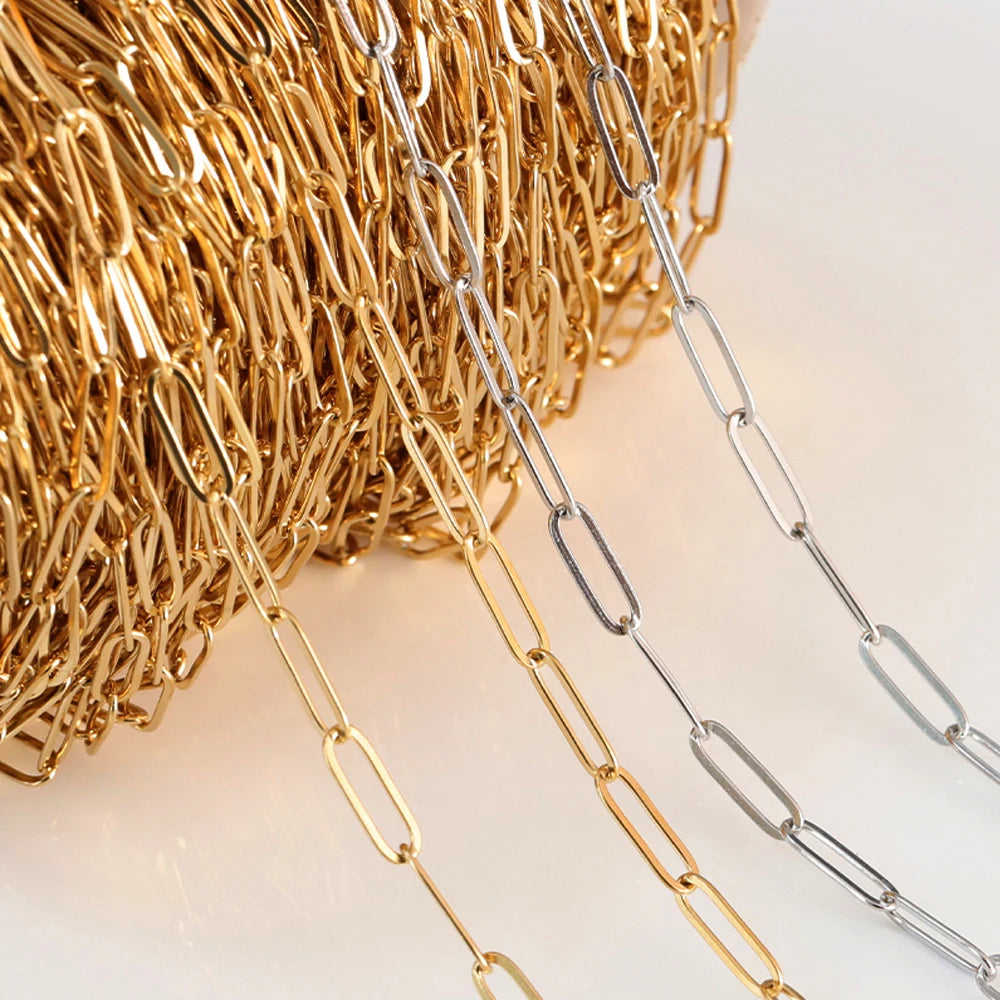 2m No-Fade Stainless Steel Chain – Gold Beaded Chain for DIY Jewelry 2m No-Fade Stainless Steel Chain – Gold Beaded Chain for DIY Jewelry