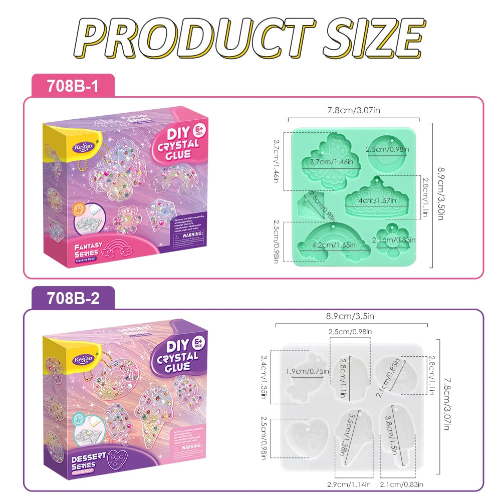DIY Crystal Glue Keychain Craft Set for Girls DIY Crystal Glue Keychain Craft Set for Girls