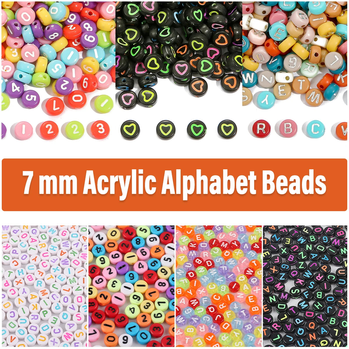 7mm Alphabet Acrylic Beads – 100pcs Kit 7mm Alphabet Acrylic Beads – 100pcs Kit