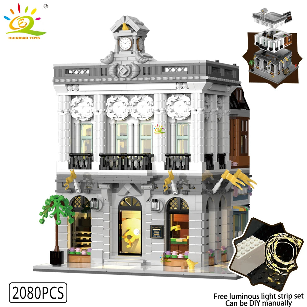 HUIQIBAO MOC City Coffee Shop Building Blocks HUIQIBAO MOC City Coffee Shop Building Blocks