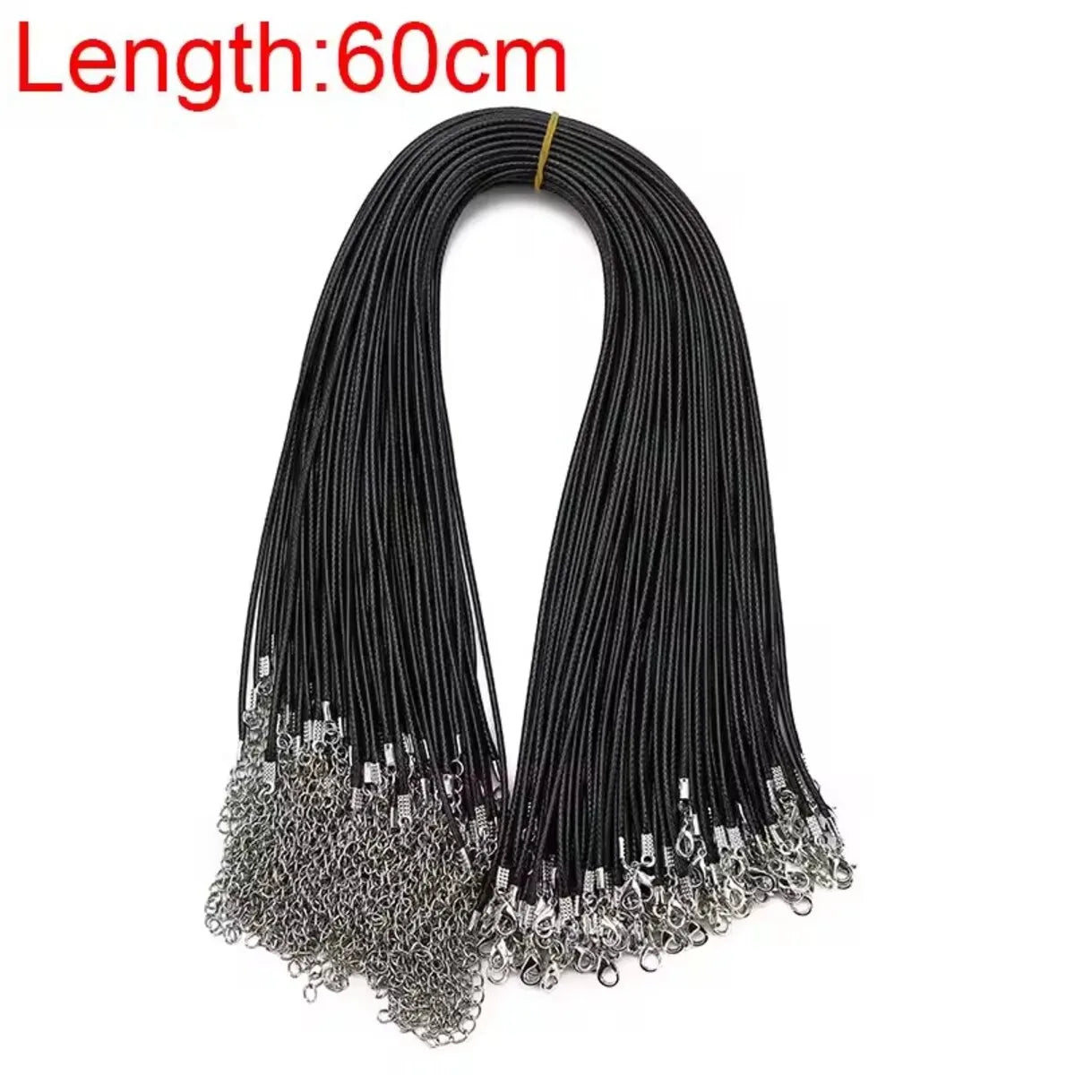 20pcs Waxed Cord Necklaces – 1.5/2mm with Lobster Clasps (45–60cm)