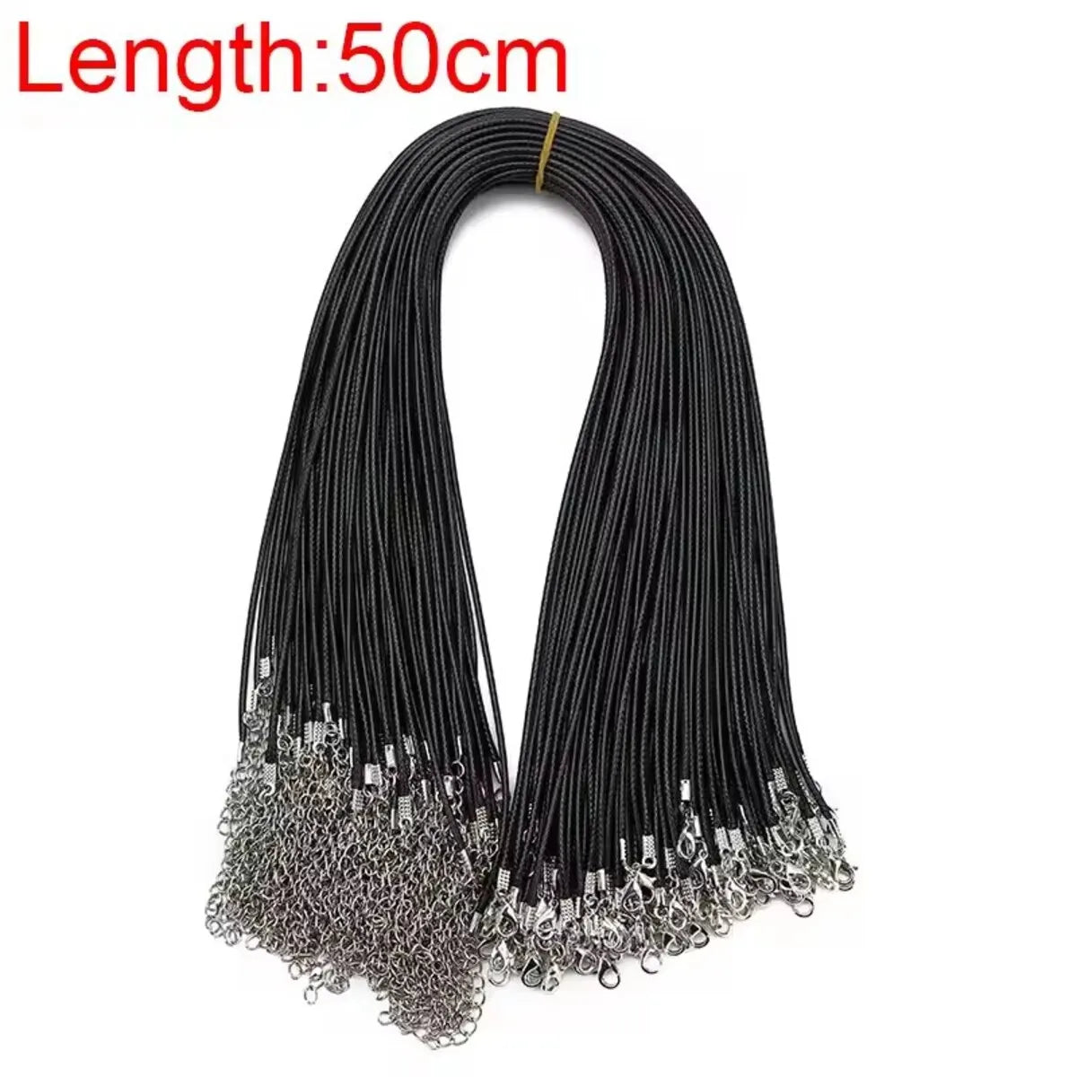 20pcs Waxed Cord Necklaces – 1.5/2mm with Lobster Clasps (45–60cm)