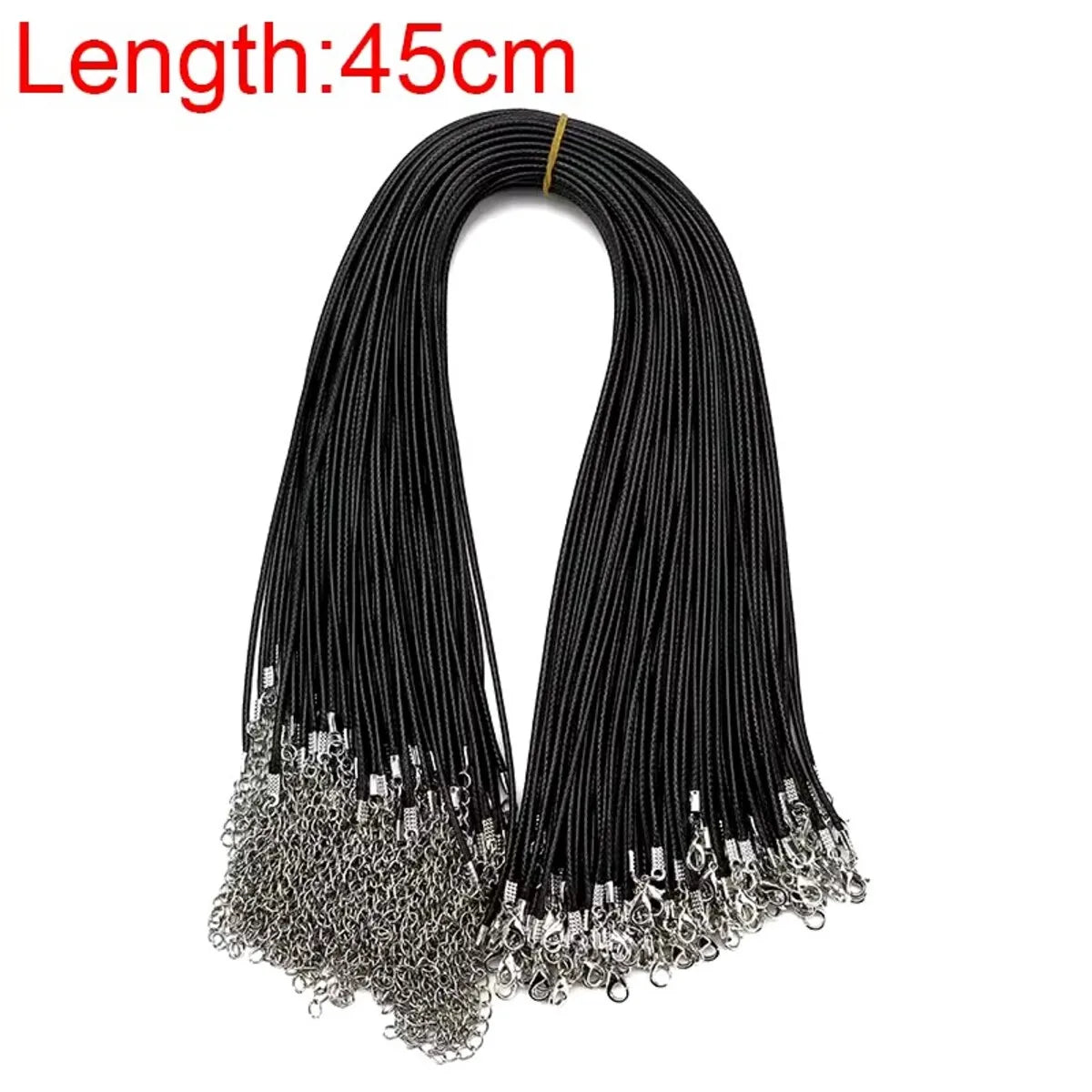 20pcs Waxed Cord Necklaces – 1.5/2mm with Lobster Clasps (45–60cm)