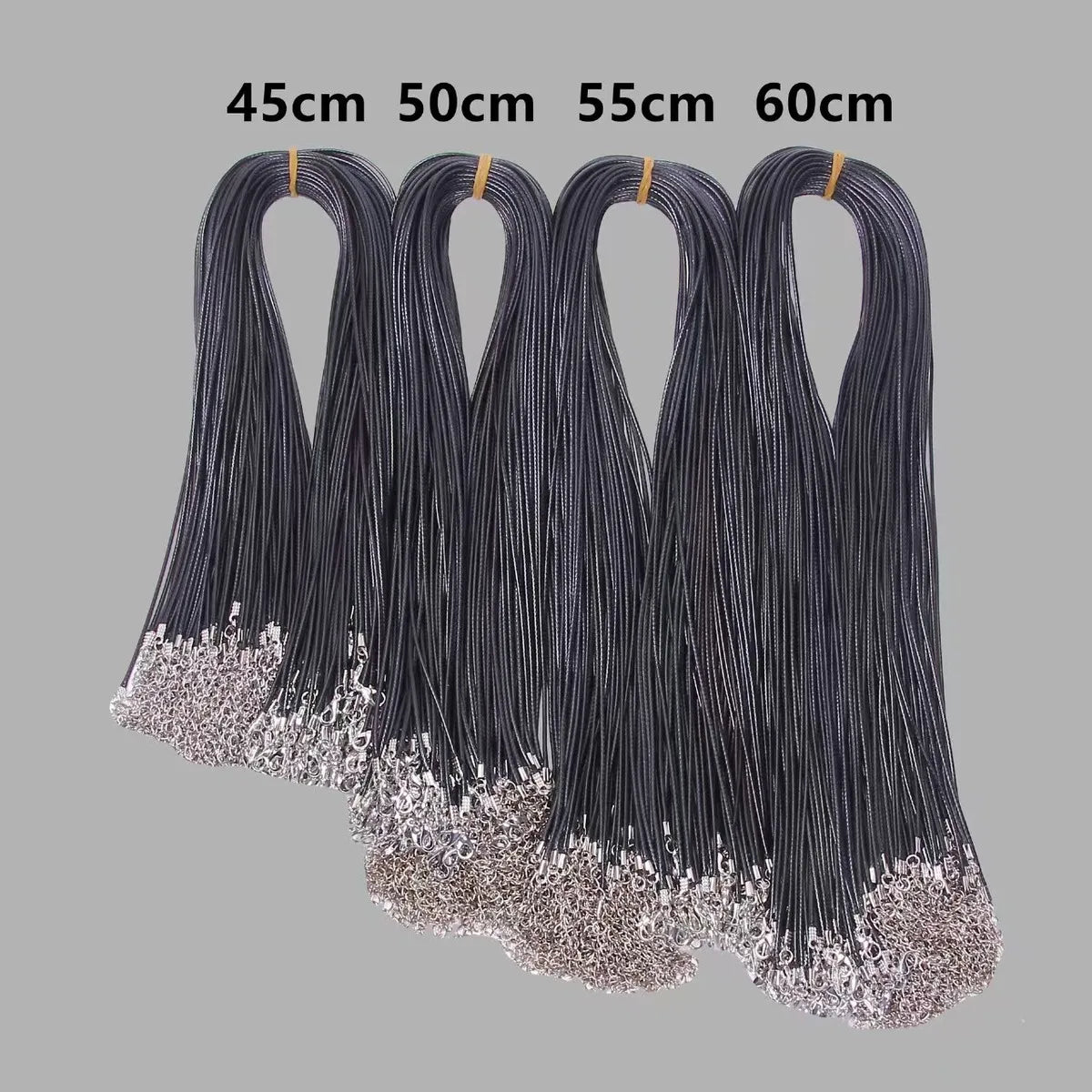 20pcs Waxed Cord Necklaces – 1.5/2mm with Lobster Clasps (45–60cm)