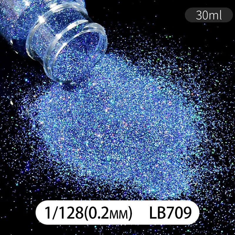 30ml Holographic Glitter For Epoxy Resin Filling Laser Gold Silver Fine Powder Loose Sequins Silicone Mold Tumbler Art DIY Craft