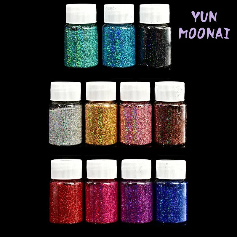 30ml Holographic Glitter For Epoxy Resin Filling Laser Gold Silver Fine Powder Loose Sequins Silicone Mold Tumbler Art DIY Craft