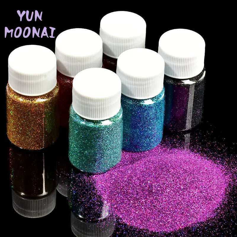 30ml Holographic Glitter For Epoxy Resin Filling Laser Gold Silver Fine Powder Loose Sequins Silicone Mold Tumbler Art DIY Craft