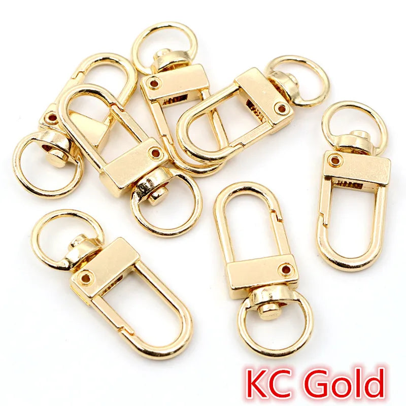 10pcs Snap Lobster Clasp Hooks – Gold/Silver Plated for DIY Jewelry &amp; Keychains