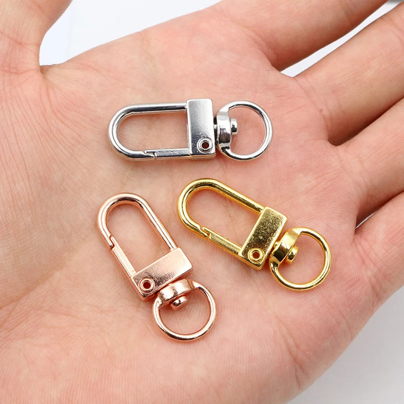 10pcs Snap Lobster Clasp Hooks – Gold/Silver Plated for DIY Jewelry &amp; Keychains