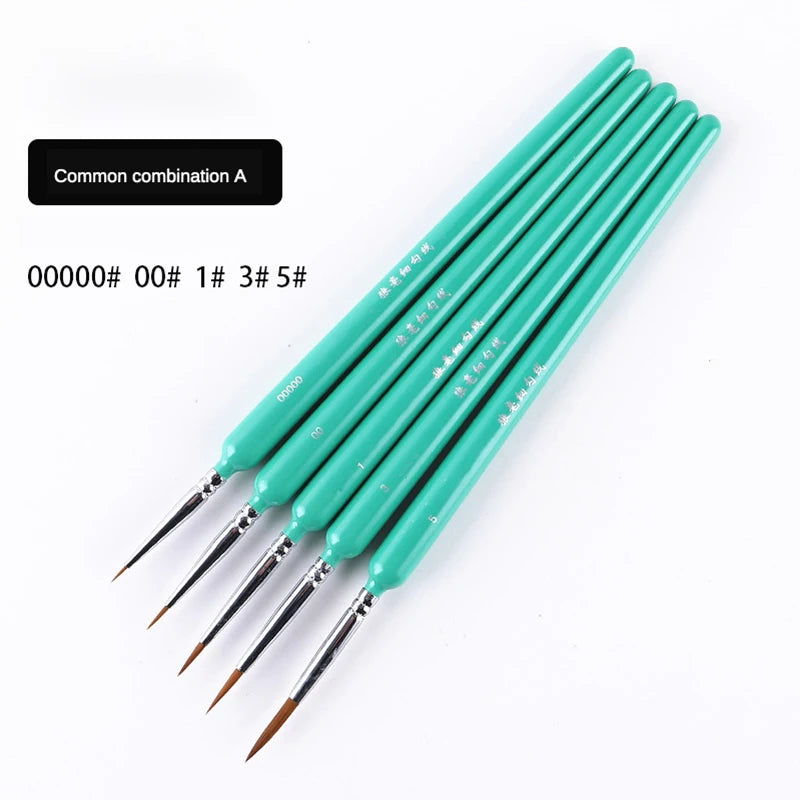 10-Piece Miniature Weasel Hair Detail Brush Set