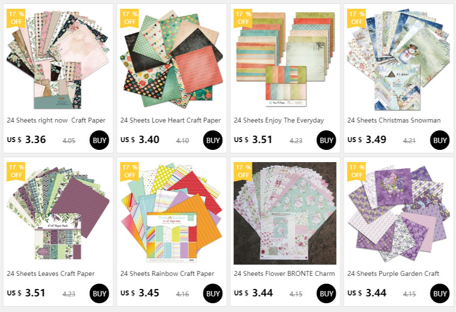 24 Sheets Vintage Japanese Style Craft Paper Pads