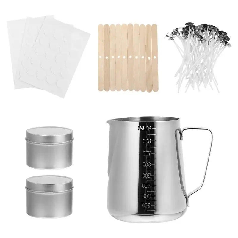 DIY Candle Making Kit with Pouring Pot &amp; Wicks