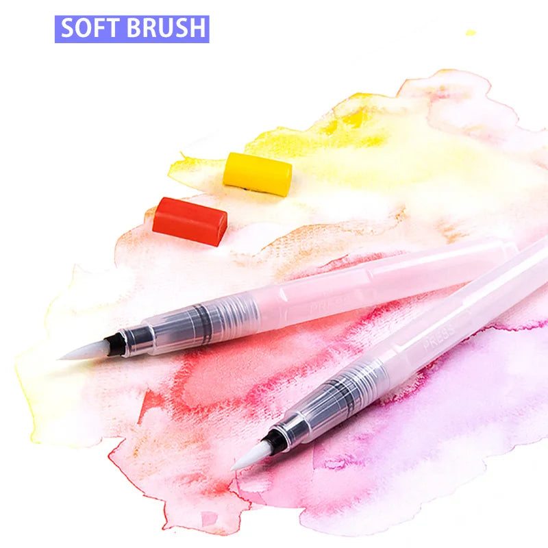 Refillable Water Brush Pen – Soft Tip for Watercolor &amp; Calligraphy
