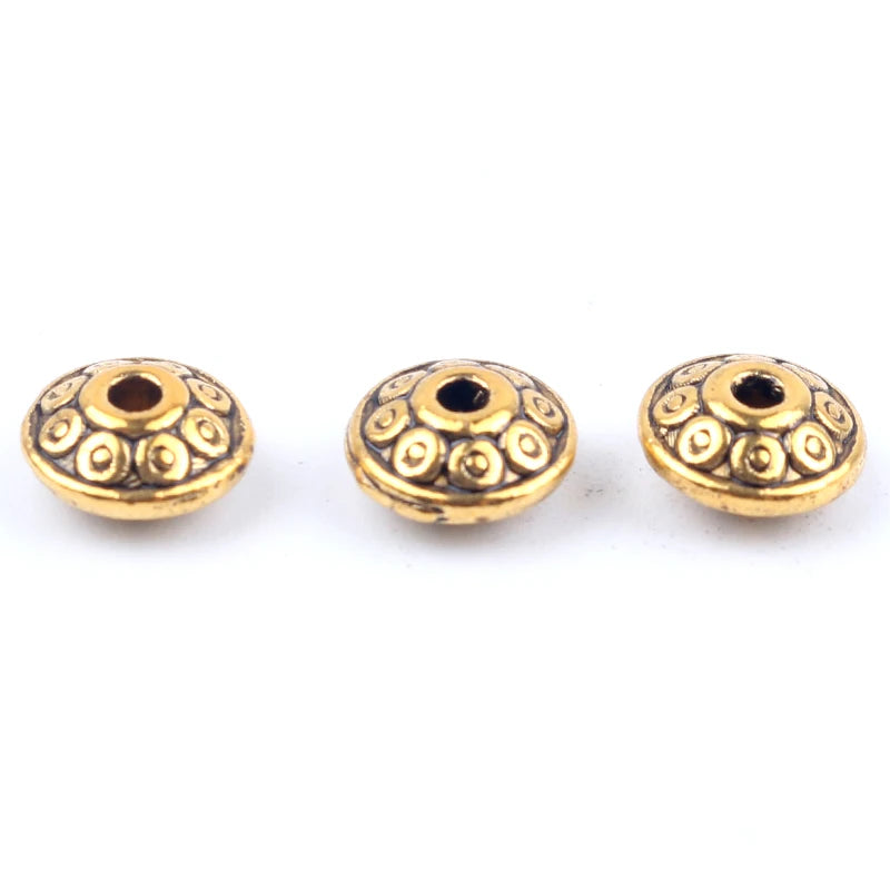 50pcs Gold Rhinestone Spacer Beads