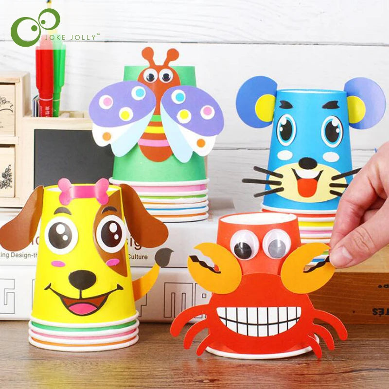 12pcs Kids 3D Paper Cup Craft Kit