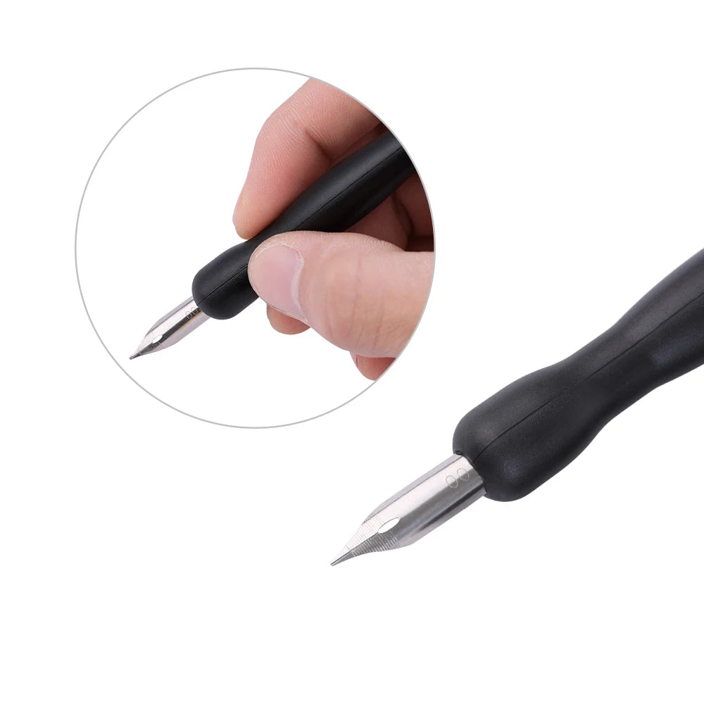 Manga Dip Pen Set – 5 Nibs, 2 Holders &amp; Eraser for Drawing &amp; Calligraphy