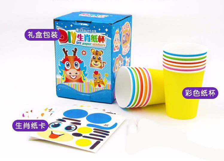 12pcs Kids 3D Paper Cup Craft Kit