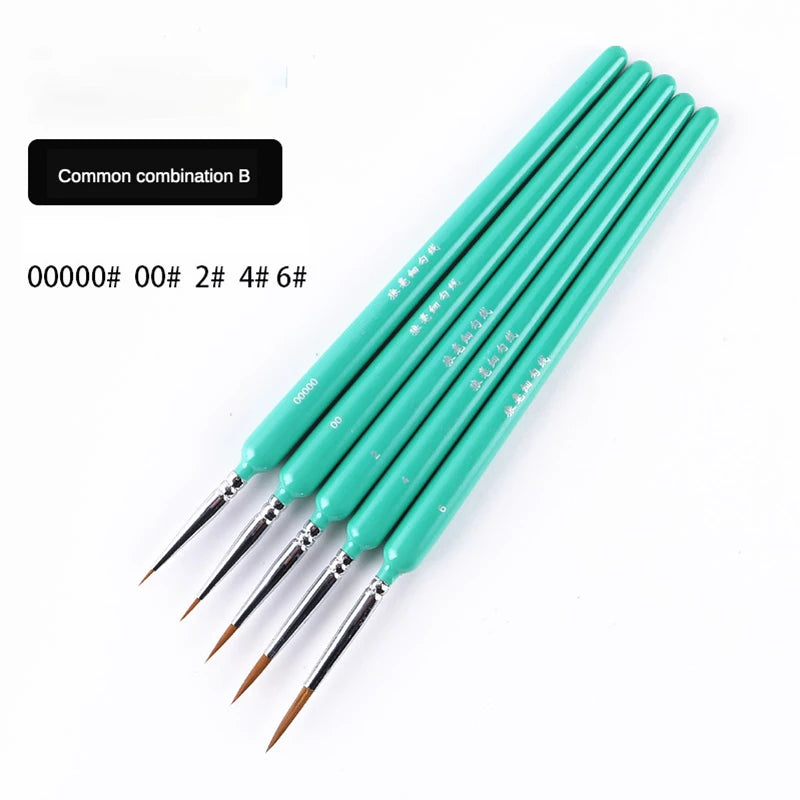 10-Piece Miniature Weasel Hair Detail Brush Set