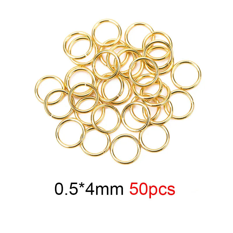 50–100pcs PVD Stainless Steel Jump Rings