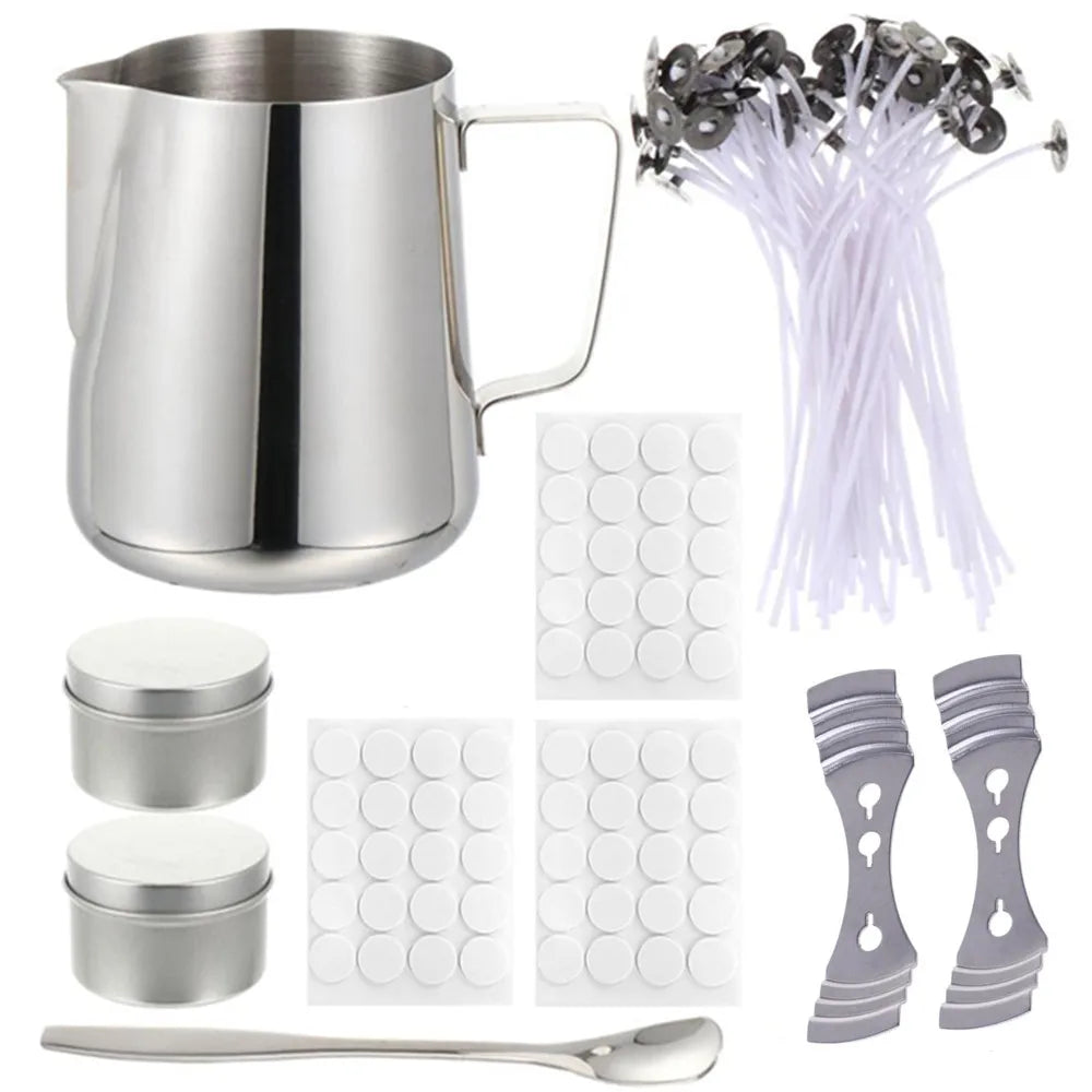 DIY Candle Making Kit with Pouring Pot &amp; Wicks