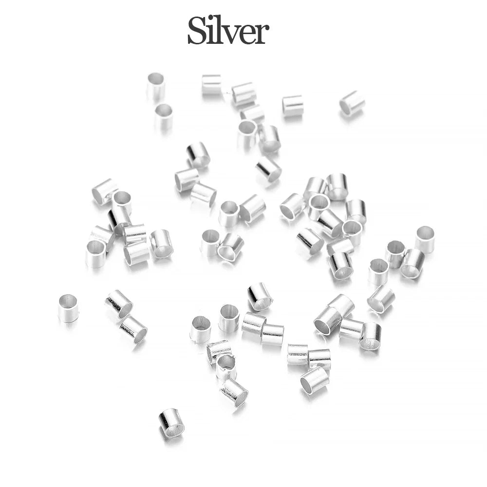 150–500pcs Gold Copper Crimp Tube Beads