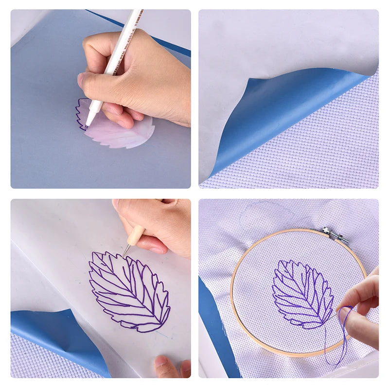10PCS Embroidery Transfer Paper & Iron Pen Kit