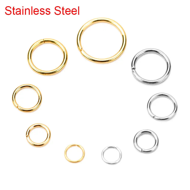 50–100pcs PVD Stainless Steel Jump Rings
